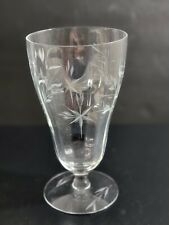 Vintage Etched Optic Glass Footed Parfait Glasses 6 1/4