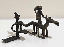 Antique African handmade decorative Brass Bronze 2 Statue Figurine women and men picture