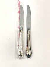 2 Holmes & Edwards SILVER FASHION Deep Silver Plate Flatware TABLE KNIFE knives picture