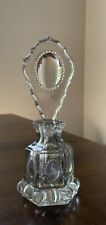 Vintage Glass Bubbled Beaded Clear Crystal Perfume Bottle With Stopper picture