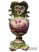 Antique Green Apple And Purple Porcelain Vase. picture