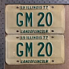 1977 Illinois license plate pair GM 20 YOM DMV General Motors Chevy Buick 10273 picture