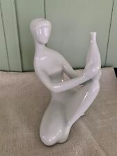 Royal Dux White Porcelain Nude Woman With Vase. MCM Mid Century Modern Design picture