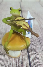 Top Collection #4010 Frog Playing Fiddle On Mushroom Figurine Top Land Trading picture
