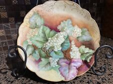 Antique 1850 Hand Painted Plate Bavaria gold grape Signed M.Bailey picture