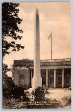 c1930's Post Office And War Memorial Greenwich Connecticut CT Antique Postcard picture