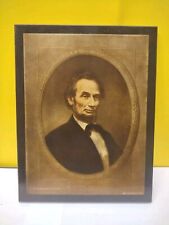 Vintage Abraham Lincoln Pyraglass Plaque No. 18 - Campbell Prints New York 7196  picture