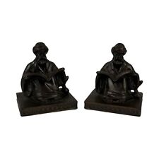 Antique Ronson L.V. Aronson Arab Scholar Bronze Metal Bookends Islamic Holy Man picture