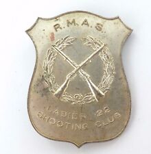 Rare Vintage R.M.A.S. Sandhurst ? Ladies 22 Shooting Club Large Badge. picture