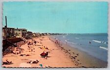 Wells Beach Maine Shoreline Oceanfront Coastal Ocean Vintage WOB UNP Postcard picture