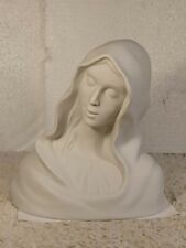Vintage Porfin Cluj Napoca Madonna Virgin Mary Bust Ceramic Figurine Romania picture