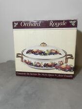 Vintage Lincoware Orchard Royale Dutch Oven Enamel Pot with Lid New In Box ￼￼ picture