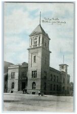 1910 City Hall Exterior Roadside View Billings Montana MT Posted People Postcard picture
