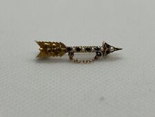 VTG 10k Pi Beta Phi Sorority Arrow Pin with Seed Pearl & Sapphire  picture
