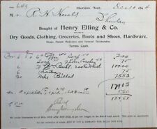 Sheridan, MT 1894 Letterhead: Henry Elling Dry Goods/Clothing/Shoes - Montana picture