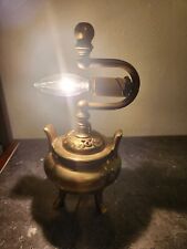 9 inch solid brass table lamp vintage picture