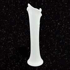 1960s Imperial Glass Milkglass Tree Trunk Vase Milk Glass White Swung Textured picture