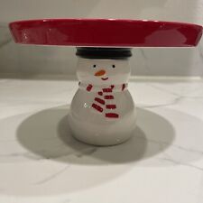 Target Bullseye Playground Christmas Snowman Cake Stand 2023 7.5” picture
