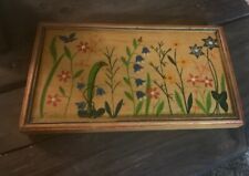 Vintage 1970’s Hand Painted Wooden Box W/Colored Pencils picture