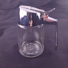 Vintage Dripcut by TRAEX 930J Syrup Glass Pitcher Dispenser 912T Chrome Top picture