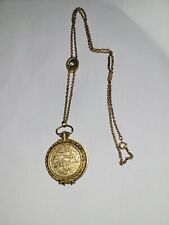 Vtg 1950's Max Factor Goldtone Locket With Chain 'Precious Time' Creme Perfume picture