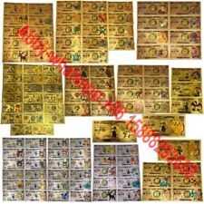 114 types Poke-mon gold plated banknote Anime pikaccu golden card for collection picture