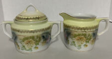 Vintage P.K. Silesia Handpainted Porcelain “Floral” Cream and Sugar Set picture
