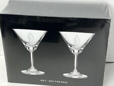 Vintage Pair Ralph Lauren Martini Glasses Bar ware Bar Glasses Monogram picture