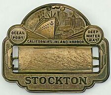 Vintage Stockton California Port Name Badge Pin Inland Harbor picture