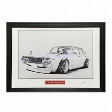 Nissan Skyline Kenmeri R Type Pencil Drawing Framed Autographed by the Author picture