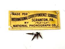 International Correspondents School Tag (ICS) w/Nails Edison Standard Phonograph picture