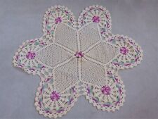 Vintage 1950's-1960's Handmade Crochet Protector Doiliy Multi-Color 1 Item   #9  picture