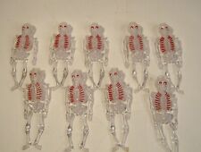 Vintage Lot of 9 Plastic Skeleton String Light Bulb Covers Halloween picture