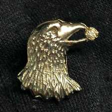 VINTAGE STERLING SILVER LOOKING MINI EAGLEHEAD ON POST LAPEL HAT PIN GOOD USED  picture