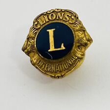Lions International Screwback Pin Hat Lapel Vintage picture