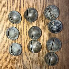 10pc. 2 #6's 2 #5's 3 #4's 3 #3's- 19th C. Antique Brass Sleigh Bells Lot picture
