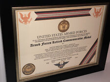 ARMED FORCES RETIRED COMMEMORATIVE MEDAL CERTIFICATE ~ Type 1 picture