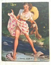 1950's Dipsey Doodle Pinup Girl Picture Blond Crossing River in Dress by Elvgren picture
