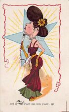 Antique Postcard Gibson Girl Star Singing Humor Rensselaer IN Indiana Cancel N4 picture