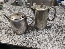 Vintage 1.5 Pint Silver Plate Tea Coffee  Pots Lot Of 2 picture