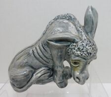 Vintage 1981 Gray “Sad” DONKEY Hand Painted Ceramic Figurine, Signed HMH picture