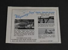 1966 Print Ad Michigan Pentwater Bass Lake Whispering Surf Travel Trailer Art picture