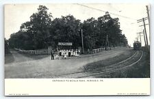 c1905 PERKASIE PA ENTRANCE TO MENLO PARK TROLLEY EARLY UNDIVIDED POSTCARD P4586 picture