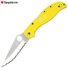 Spyderco Stretch 2 XL Salt H2 Satin Serrated Blade Yellow FRN Handles C258SYL picture