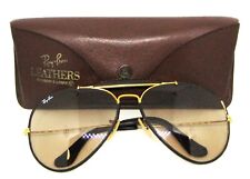 Ray-Ban USA Vintage B&L Aviator Leathers 62mm Brown Photo-Changeable Sunglasses picture