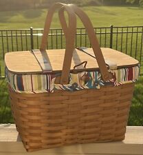 Longaberger 2004 LARGE 17” Picnic Basket With Insert and Riser picture