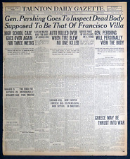 1916 Newspaper Front Page - Pershing to Inspect Supposed Pancho Villa Dead Body picture