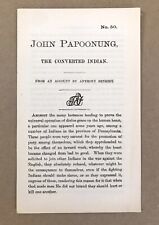 ORIGINAL: John Papoonung Tract, Society of Friends, No. 50 Pamphlet (Quakers) picture