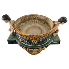 Wedgwood Reproduction Centerpiece Bowl Crackled Ceramic W/ Cherubs 17.5