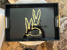 Hunt Slonem Bunny Lacquered Tray picture